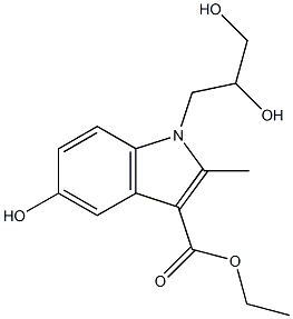 ethyl 1-(2,3-dihydroxypropyl)-5-hydroxy-2-methyl-1H-indole-3-carboxylate Struktur