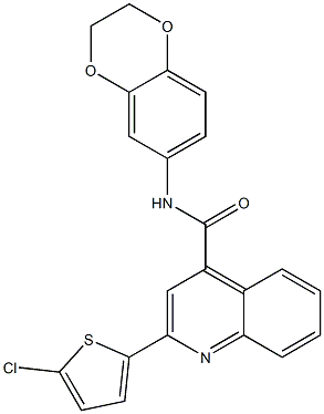 2-(5-chloro-2-thienyl)-N-(2,3-dihydro-1,4-benzodioxin-6-yl)-4-quinolinecarboxamide Struktur