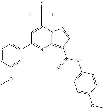 5-[3-(methyloxy)phenyl]-N-[4-(methyloxy)phenyl]-7-(trifluoromethyl)pyrazolo[1,5-a]pyrimidine-3-carboxamide Struktur