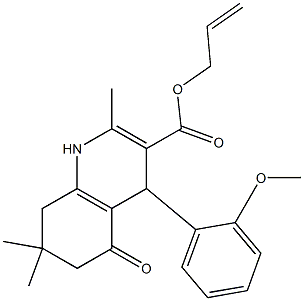 prop-2-enyl 2,7,7-trimethyl-4-[2-(methyloxy)phenyl]-5-oxo-1,4,5,6,7,8-hexahydroquinoline-3-carboxylate Struktur