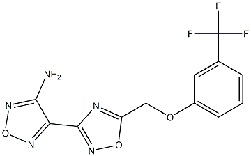 4-(5-{[3-(trifluoromethyl)phenoxy]methyl}-1,2,4-oxadiazol-3-yl)-1,2,5-oxadiazol-3-amine Struktur