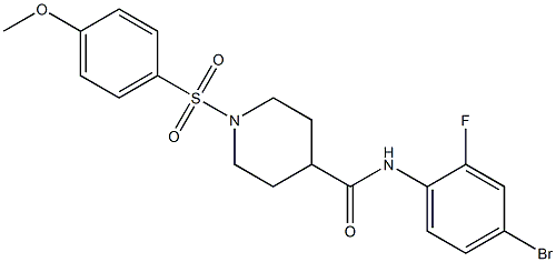 N-(4-bromo-2-fluorophenyl)-1-[(4-methoxyphenyl)sulfonyl]-4-piperidinecarboxamide Struktur