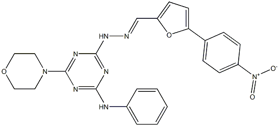 5-{4-nitrophenyl}-2-furaldehyde [4-anilino-6-(4-morpholinyl)-1,3,5-triazin-2-yl]hydrazone Struktur