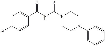 N-(4-chlorobenzoyl)-4-phenyl-1-piperazinecarboxamide Struktur