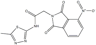 2-{4-nitro-1,3-dioxo-1,3-dihydro-2H-isoindol-2-yl}-N-(5-methyl-1,3,4-thiadiazol-2-yl)acetamide Struktur