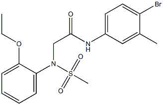 N-(4-bromo-3-methylphenyl)-2-[2-ethoxy(methylsulfonyl)anilino]acetamide Struktur