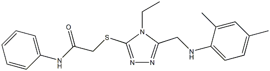 2-({5-[(2,4-dimethylanilino)methyl]-4-ethyl-4H-1,2,4-triazol-3-yl}sulfanyl)-N-phenylacetamide Struktur