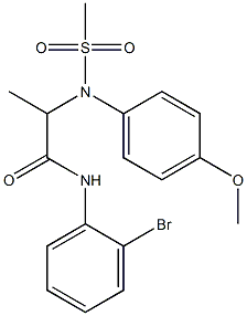 N-(2-bromophenyl)-2-[4-methoxy(methylsulfonyl)anilino]propanamide Struktur