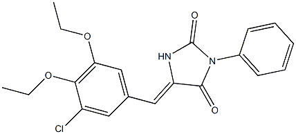 5-(3-chloro-4,5-diethoxybenzylidene)-3-phenylimidazolidine-2,4-dione Struktur