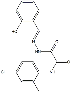 N-(4-chloro-2-methylphenyl)-2-[2-(2-hydroxybenzylidene)hydrazino]-2-oxoacetamide Struktur