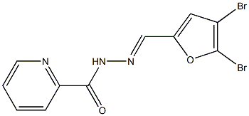 N'-[(4,5-dibromo-2-furyl)methylene]-2-pyridinecarbohydrazide Struktur