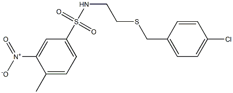 N-{2-[(4-chlorobenzyl)sulfanyl]ethyl}-3-nitro-4-methylbenzenesulfonamide Struktur