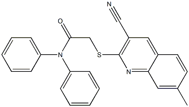 2-[(3-cyano-7-methyl-2-quinolinyl)sulfanyl]-N,N-diphenylacetamide Struktur