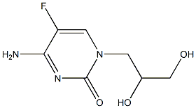 4-amino-1-(2,3-dihydroxypropyl)-5-fluoro-2(1H)-pyrimidinone Struktur