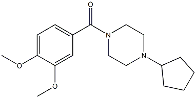 1-cyclopentyl-4-(3,4-dimethoxybenzoyl)piperazine Struktur