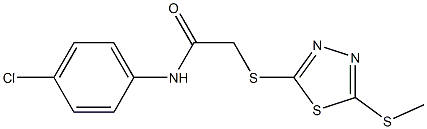 N-(4-chlorophenyl)-2-{[5-(methylsulfanyl)-1,3,4-thiadiazol-2-yl]sulfanyl}acetamide Struktur