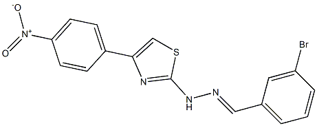 3-bromobenzaldehyde (4-{4-nitrophenyl}-1,3-thiazol-2-yl)hydrazone Struktur