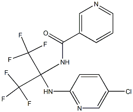 N-[1-[(5-chloropyridin-2-yl)amino]-2,2,2-trifluoro-1-(trifluoromethyl)ethyl]nicotinamide Struktur