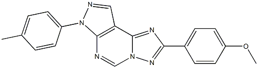 methyl 4-[7-(4-methylphenyl)-7H-pyrazolo[4,3-e][1,2,4]triazolo[1,5-c]pyrimidin-2-yl]phenyl ether Struktur