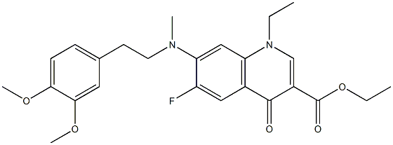 ethyl 7-[[2-(3,4-dimethoxyphenyl)ethyl](methyl)amino]-1-ethyl-6-fluoro-4-oxo-1,4-dihydro-3-quinolinecarboxylate Struktur