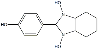 2-(4-hydroxyphenyl)hexahydro-1H-benzimidazole-1,3(2H)-diol Struktur