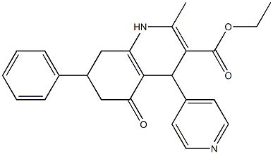 ethyl 2-methyl-5-oxo-7-phenyl-4-pyridin-4-yl-1,4,5,6,7,8-hexahydroquinoline-3-carboxylate Struktur