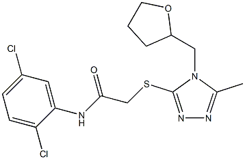 N-(2,5-dichlorophenyl)-2-{[5-methyl-4-(tetrahydro-2-furanylmethyl)-4H-1,2,4-triazol-3-yl]sulfanyl}acetamide Struktur