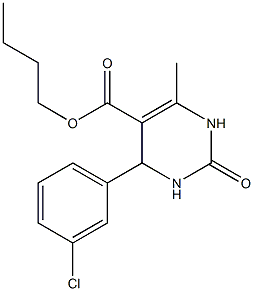 butyl 4-(3-chlorophenyl)-6-methyl-2-oxo-1,2,3,4-tetrahydro-5-pyrimidinecarboxylate Struktur