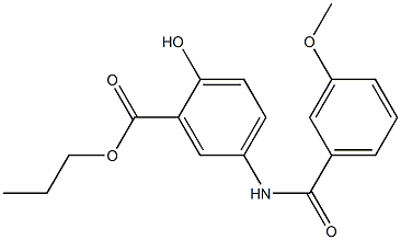 propyl 2-hydroxy-5-[(3-methoxybenzoyl)amino]benzoate Struktur