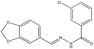 N'-(1,3-benzodioxol-5-ylmethylene)-3-chlorobenzohydrazide Struktur