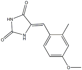 5-(4-methoxy-2-methylbenzylidene)-2,4-imidazolidinedione Struktur