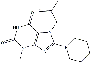 3-methyl-7-(2-methyl-2-propenyl)-8-(1-piperidinyl)-3,7-dihydro-1H-purine-2,6-dione Struktur