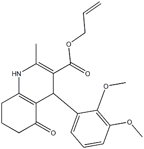 allyl 4-(2,3-dimethoxyphenyl)-2-methyl-5-oxo-1,4,5,6,7,8-hexahydro-3-quinolinecarboxylate Struktur