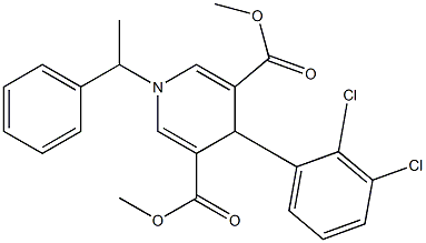 dimethyl 4-(2,3-dichlorophenyl)-1-(1-phenylethyl)-1,4-dihydro-3,5-pyridinedicarboxylate Struktur