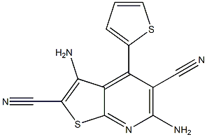 3,6-diamino-4-(2-thienyl)thieno[2,3-b]pyridine-2,5-dicarbonitrile Struktur