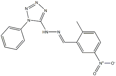 5-nitro-2-methylbenzaldehyde (1-phenyl-1H-tetraazol-5-yl)hydrazone Struktur