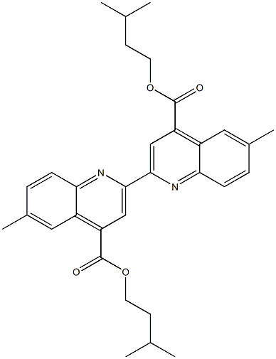 diisopentyl 6,6'-dimethyl-2,2'-biquinoline-4,4'-dicarboxylate Struktur