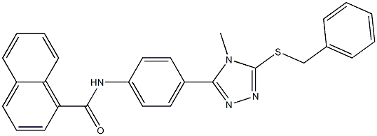 N-{4-[5-(benzylsulfanyl)-4-methyl-4H-1,2,4-triazol-3-yl]phenyl}-1-naphthamide Struktur