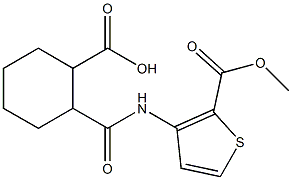 2-({[2-(methoxycarbonyl)-3-thienyl]amino}carbonyl)cyclohexanecarboxylic acid Struktur