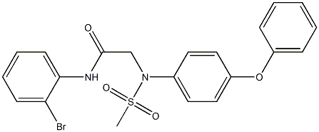 N-(2-bromophenyl)-2-[(methylsulfonyl)-4-phenoxyanilino]acetamide Struktur