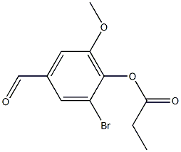 2-bromo-4-formyl-6-methoxyphenyl propionate Struktur