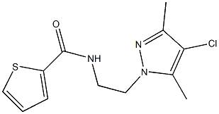 N-[2-(4-chloro-3,5-dimethyl-1H-pyrazol-1-yl)ethyl]-2-thiophenecarboxamide Struktur