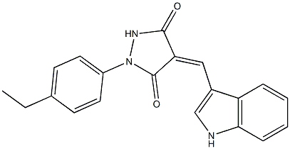 1-(4-ethylphenyl)-4-(1H-indol-3-ylmethylene)-3,5-pyrazolidinedione Struktur