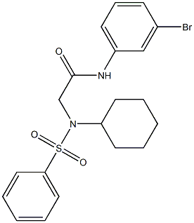 N-(3-bromophenyl)-2-[cyclohexyl(phenylsulfonyl)amino]acetamide Struktur