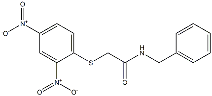 N-benzyl-2-({2,4-bisnitrophenyl}sulfanyl)acetamide Struktur