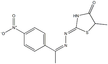 5-methyl-1,3-thiazolidine-2,4-dione 2-[(1-{4-nitrophenyl}ethylidene)hydrazone] Struktur