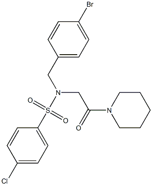 N-(4-bromobenzyl)-4-chloro-N-[2-oxo-2-(1-piperidinyl)ethyl]benzenesulfonamide Struktur