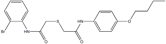 2-{[2-(2-bromoanilino)-2-oxoethyl]sulfanyl}-N-(4-butoxyphenyl)acetamide Struktur