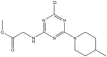 methyl {[4-chloro-6-(4-methyl-1-piperidinyl)-1,3,5-triazin-2-yl]amino}acetate Struktur