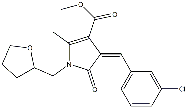 methyl 4-(3-chlorobenzylidene)-2-methyl-5-oxo-1-(tetrahydro-2-furanylmethyl)-4,5-dihydro-1H-pyrrole-3-carboxylate Struktur